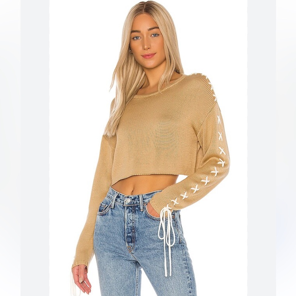 GRLFRND Camel Knit Sweater